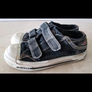 KIDS DIESEL JEAN SNEAKERS WITH VELCRO CLOSURE